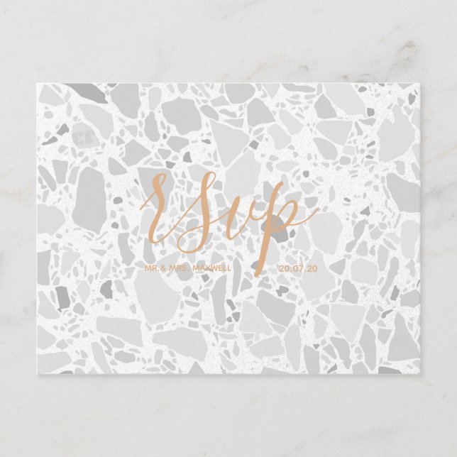 Carte de réponse de mariage | Carte postale de scr (Devant)