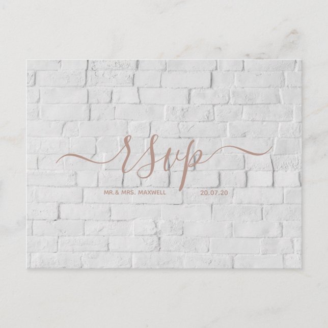 Carte de réponse de mariage | Carte postale écritu (Devant)