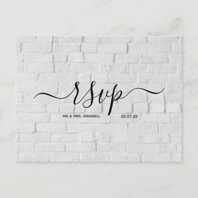 Carte de réponse de mariage | Carte postale en bri (Devant)