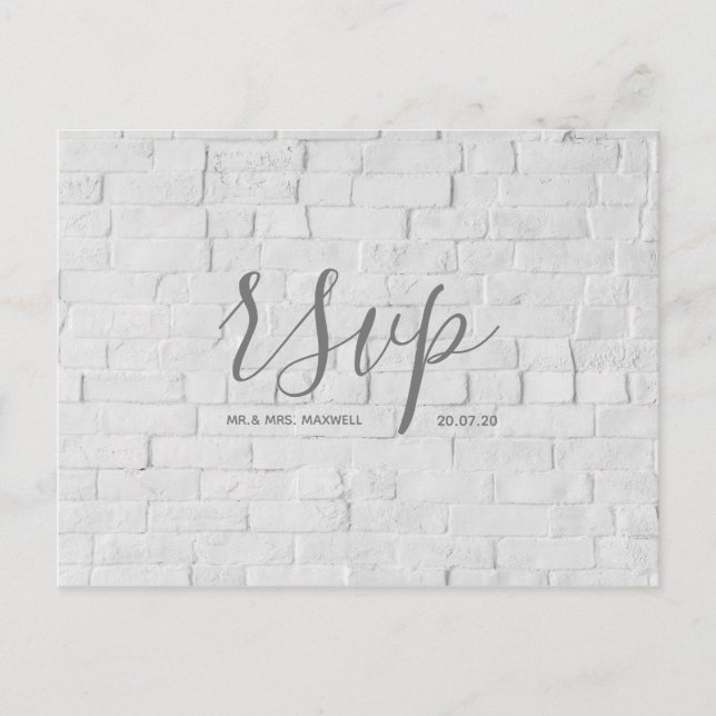Carte de réponse de mariage | Carte postale en bri (Devant)