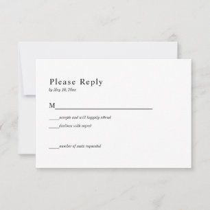 Carte de réponse de mariage céleste noir et or