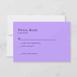 Carte de réponse de mariage céleste noir et violet
