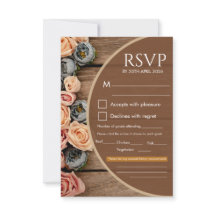 Carte de réponse de mariage Charme rustique