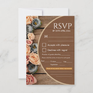 Carte de réponse de mariage Charme rustique
