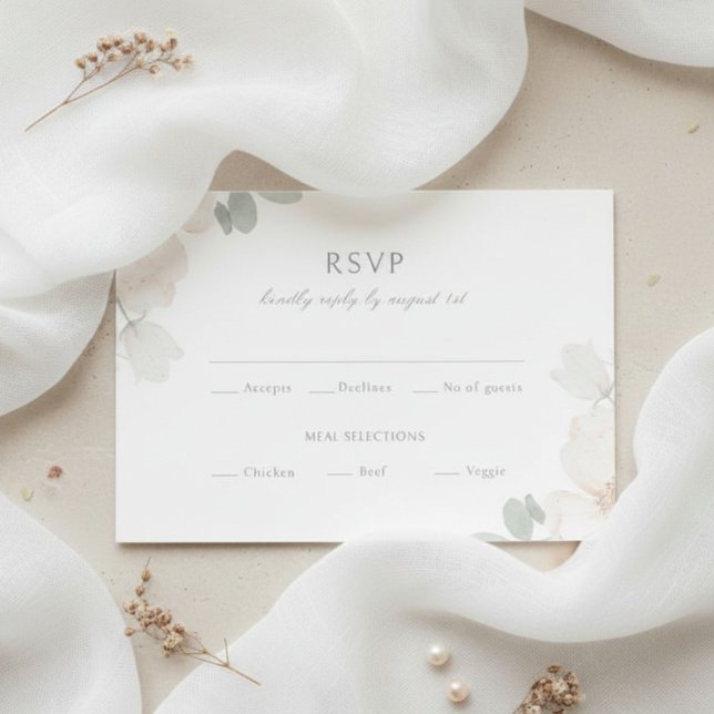 Carte de réponse de mariage chic aquarelle florale (Créateur téléchargé)