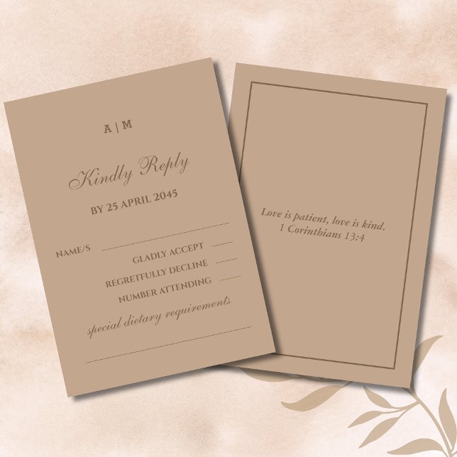 Carte de réponse de mariage chrétien moderne taupe (Créateur téléchargé)