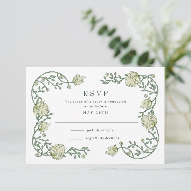 Carte de réponse de mariage conte de fées de jardi (Debout devant)