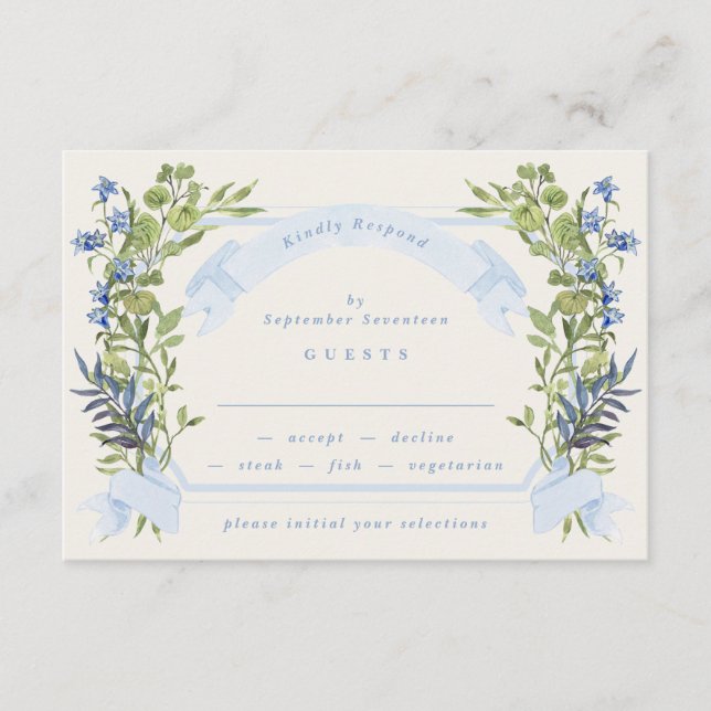 carte de réponse de mariage couronne de crête de j (Devant)