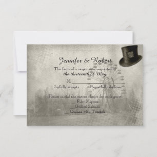 Carte de réponse de mariage de casquette supérieur