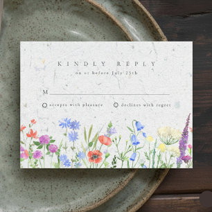 Carte de réponse de mariage de jardin bohème aux f