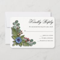 Carte de réponse de mariage de jardin de fleurs sa