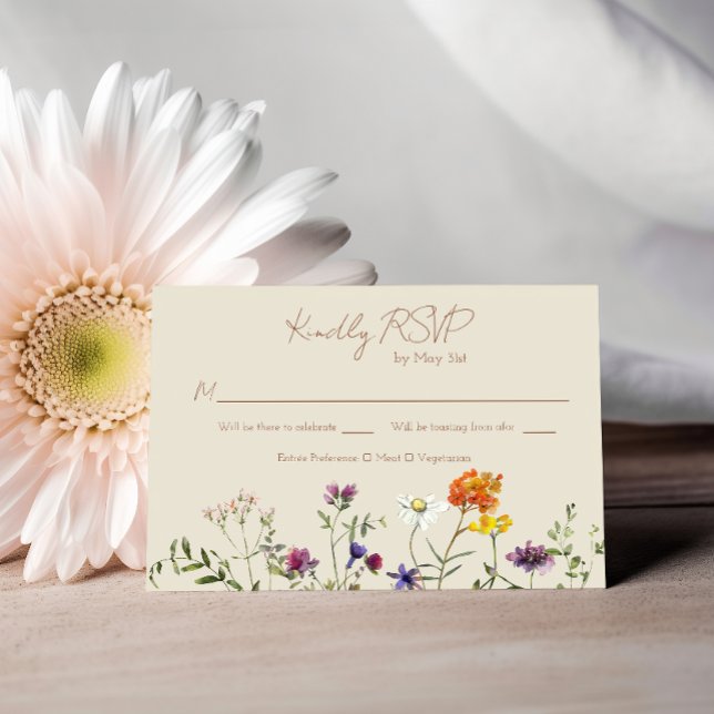 Carte de réponse de mariage de jardin de fleurs sa (Créateur téléchargé)