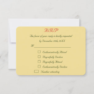 Carte de Réponse de Mariage de Noël Personnalisée 
