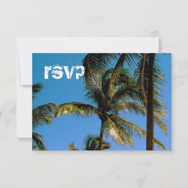 Carte de réponse de mariage de plage personnalisab (Devant)