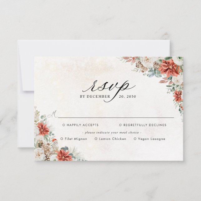 Carte de réponse de mariage d'hiver (Devant)