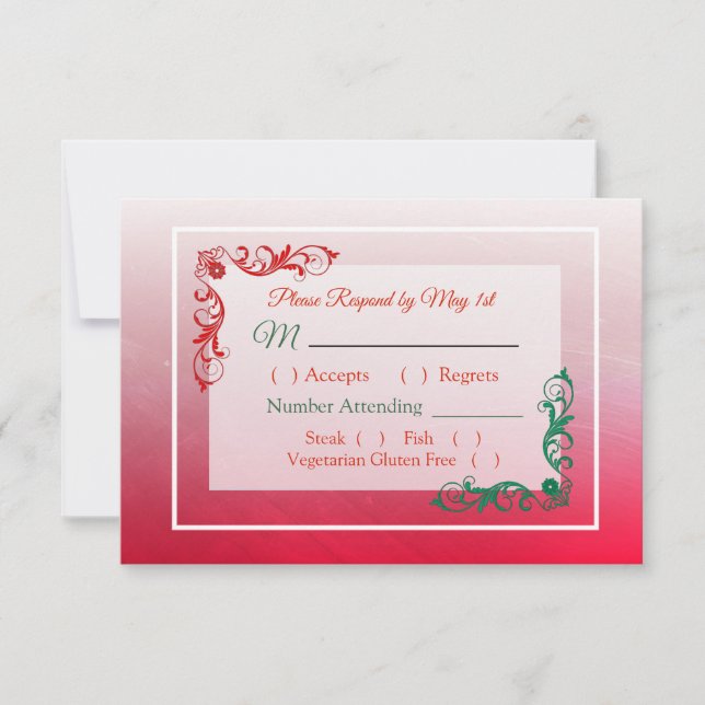 Carte de réponse de mariage d'hiver (Devant)