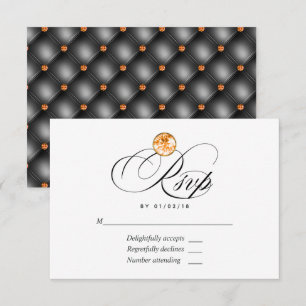 Carte de réponse de mariage diamant orange