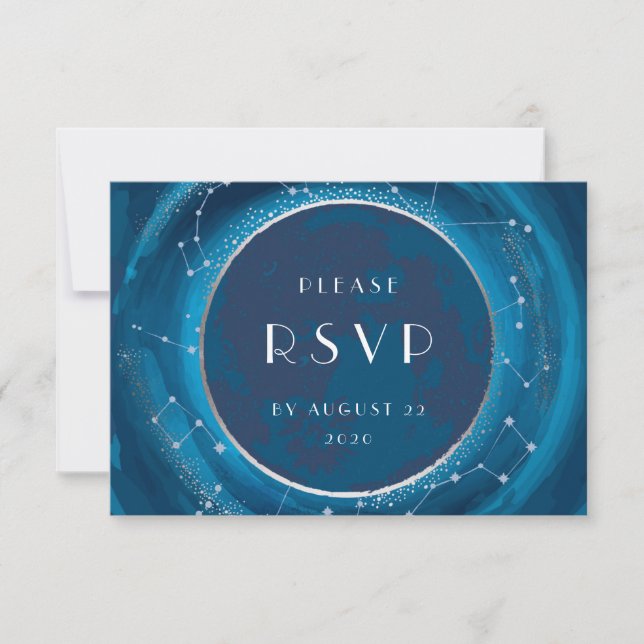 Carte de réponse de mariage Eclipse Moon (Devant)