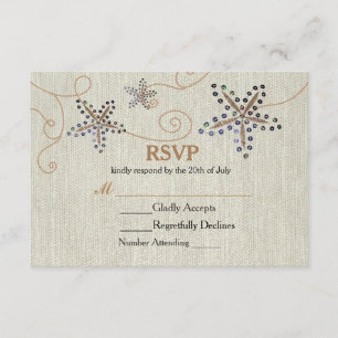 Carte de réponse de mariage Elegance Beach Starfis