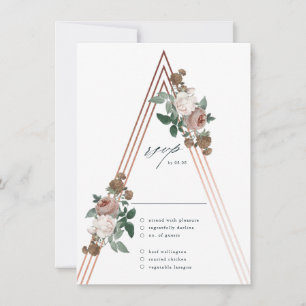 Carte de réponse de mariage élégant moderne floral