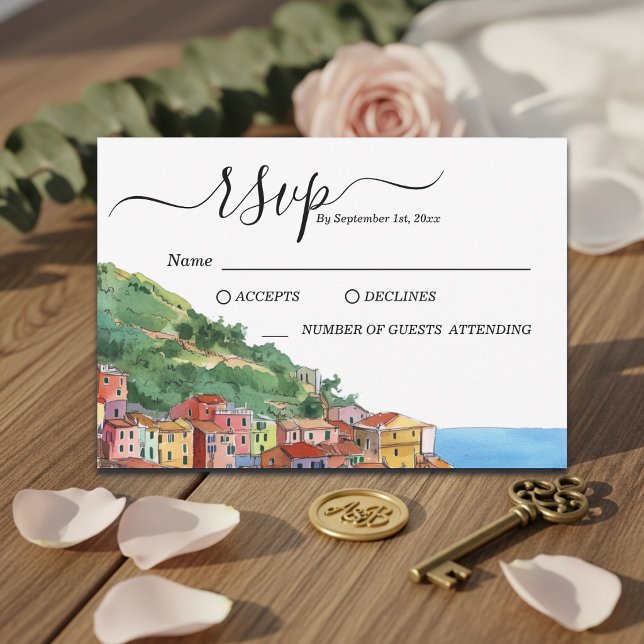 Carte de réponse de mariage élégant sur la Riviera (Créateur téléchargé)