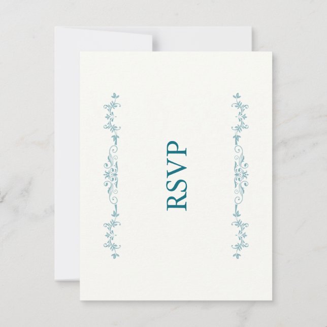 Carte de réponse de mariage élégante (Dos)