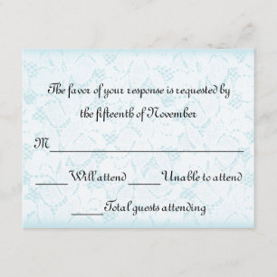 Carte de réponse de mariage élégante