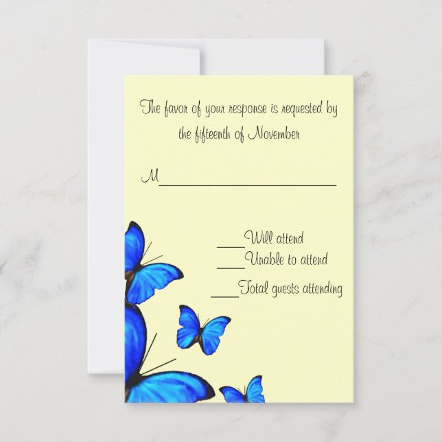 Carte de réponse de mariage élégante (Devant)