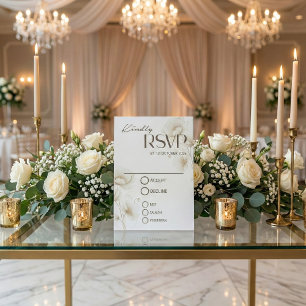 Carte de réponse de mariage élégante à motif flora