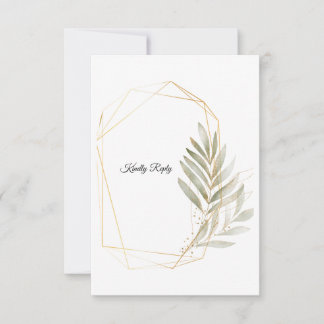 Carte de réponse de mariage élégante à motifs géom