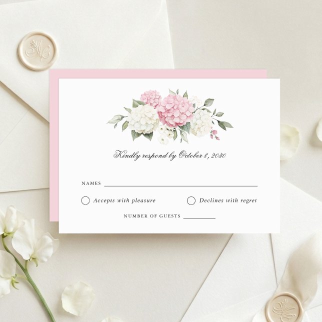Carte de réponse de mariage élégante aux fleurs d' (Créateur téléchargé)