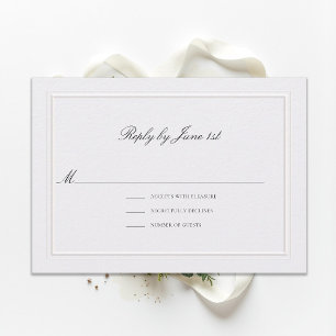 Carte de réponse de mariage élégante aux perles cl