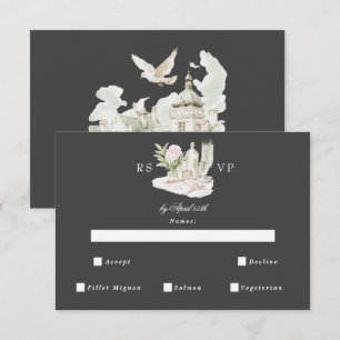 Carte de réponse de mariage élégante avec aquarell