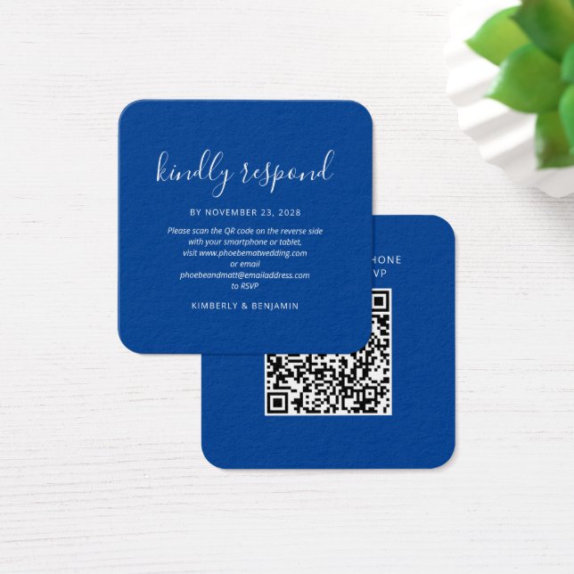 Carte de réponse de mariage élégante avec code QR (Bureau)