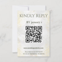 Carte de réponse de mariage élégante avec code QR