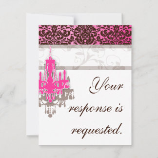 Carte de réponse de mariage élégante avec lustre P
