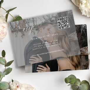 Carte de réponse de mariage élégante avec photo de