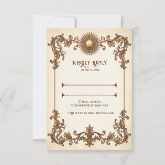 Carte de réponse de mariage élégante - Carte RSVP 