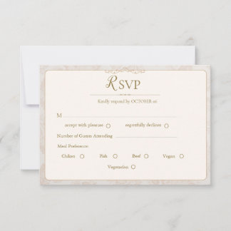 Carte de réponse de mariage élégante classique - I