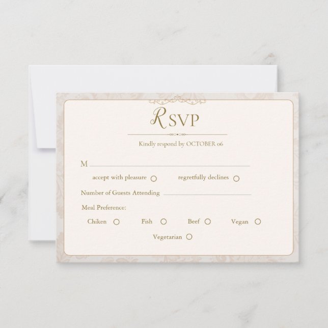Carte de réponse de mariage élégante classique - I (Devant)