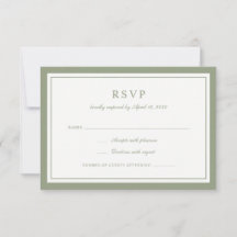 Carte de réponse de mariage élégante classique ver