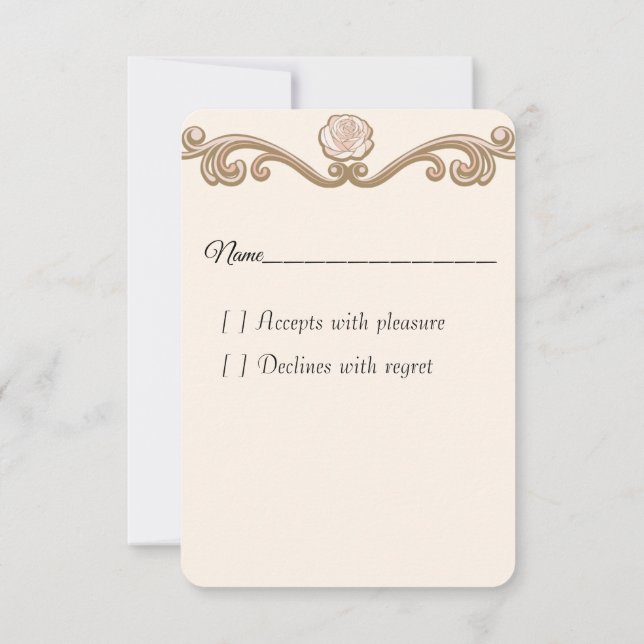 Carte de réponse de mariage élégante et minimalist (Dos)