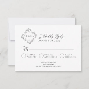 Carte de réponse de mariage élégante et minimalist