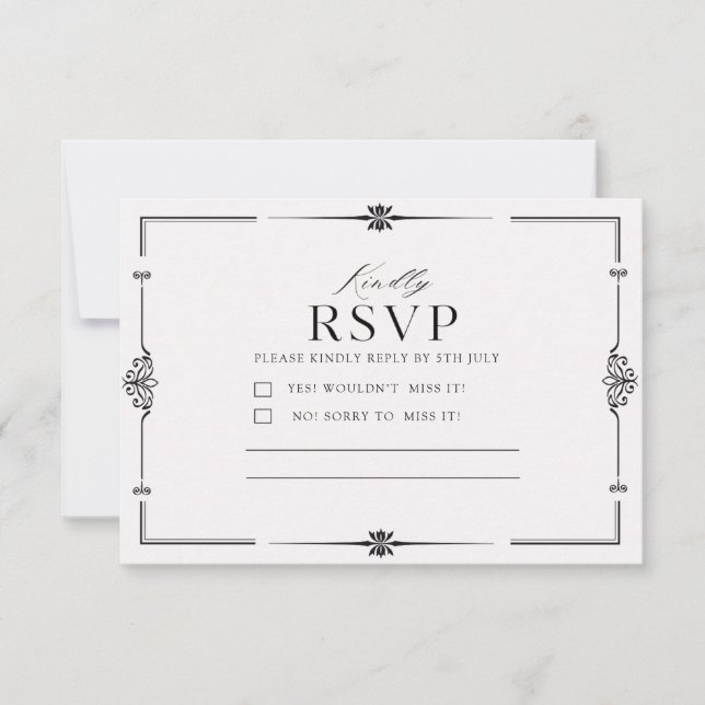 Carte de réponse de mariage élégante et minimalist (Devant)