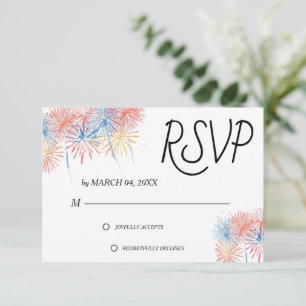 Carte de réponse de mariage élégante et patriotiqu