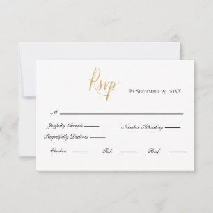 Carte de réponse de mariage élégante formelle en é