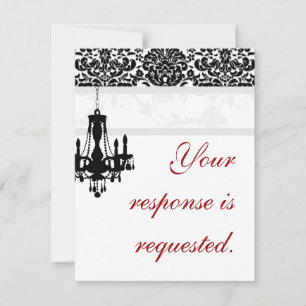 Carte de réponse de mariage élégante lustre BW dam
