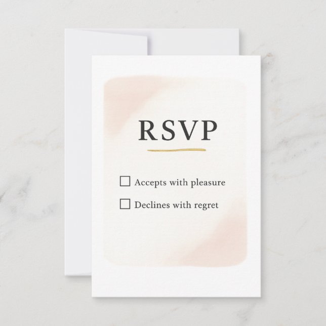 Carte de réponse de mariage élégante minimale – 3, (Devant)
