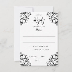 Carte de réponse de mariage élégante Nadine (Noi