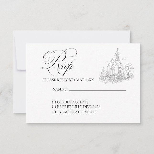 Carte de réponse de mariage en calligraphie d'égli (Devant)